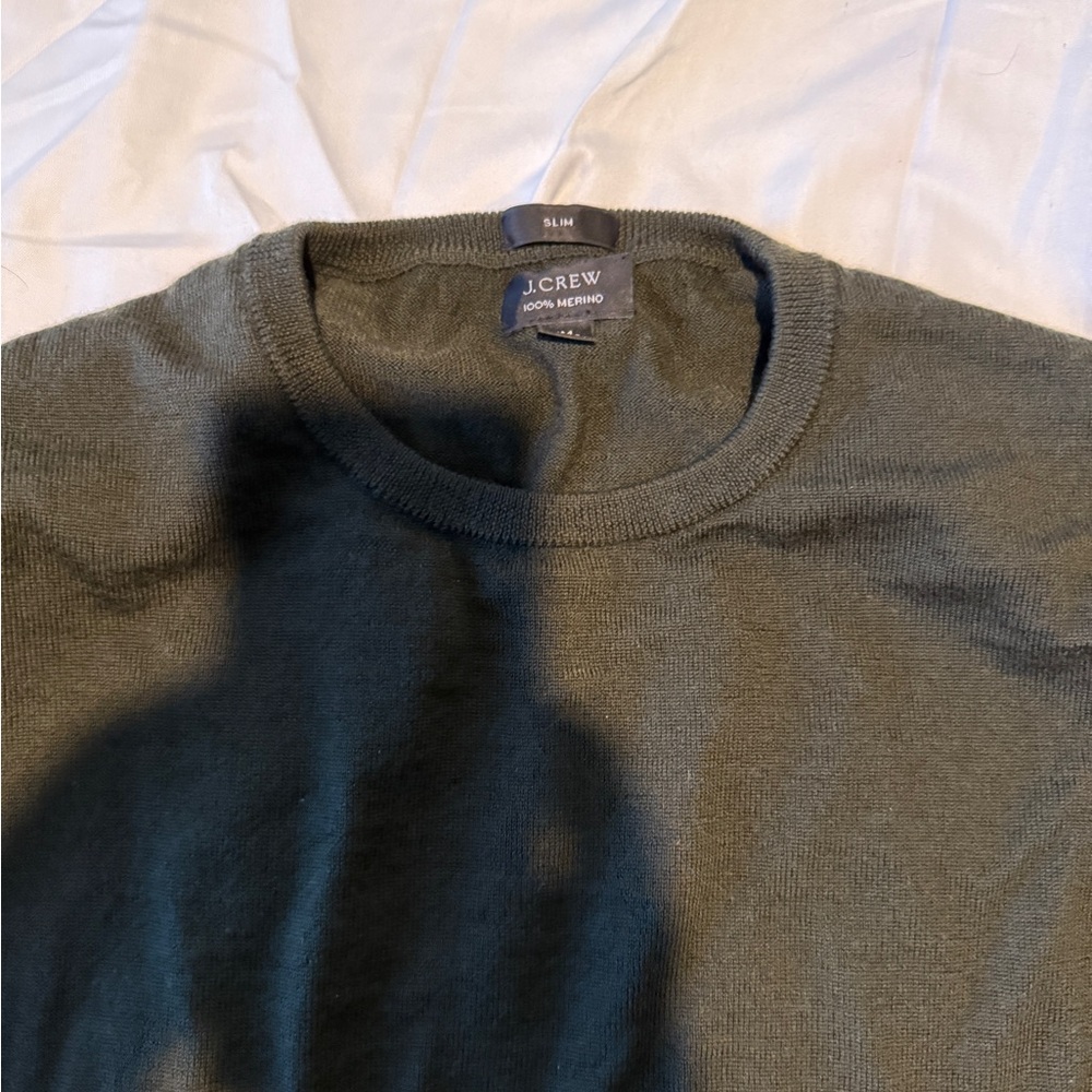 J.Crew Forest Green Merino Wool Pullover
